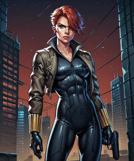 Black widow 80s style - Mavel comics - 80s