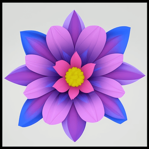AI generated: crea una imagen de tapiz en 3D de una flor con colores  multiples