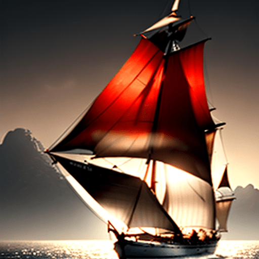 AI generated: Photo of a ultra realistic sailing ship, dramatic light, pale sunrise, cinematic lighting, battered,...