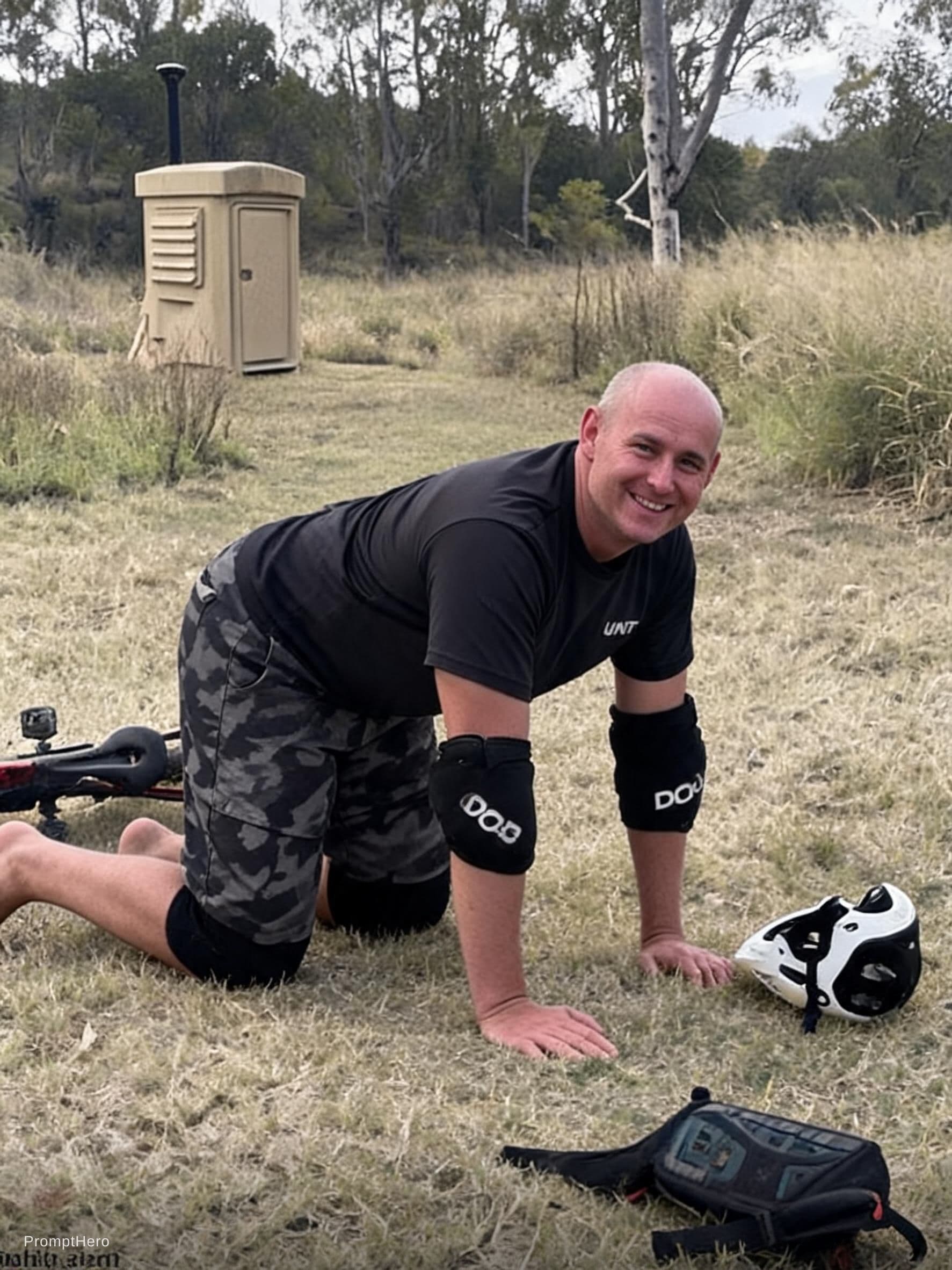 AI generated: make the man I provided in the picture to be in the Cow position similar to the second picture I pro...
