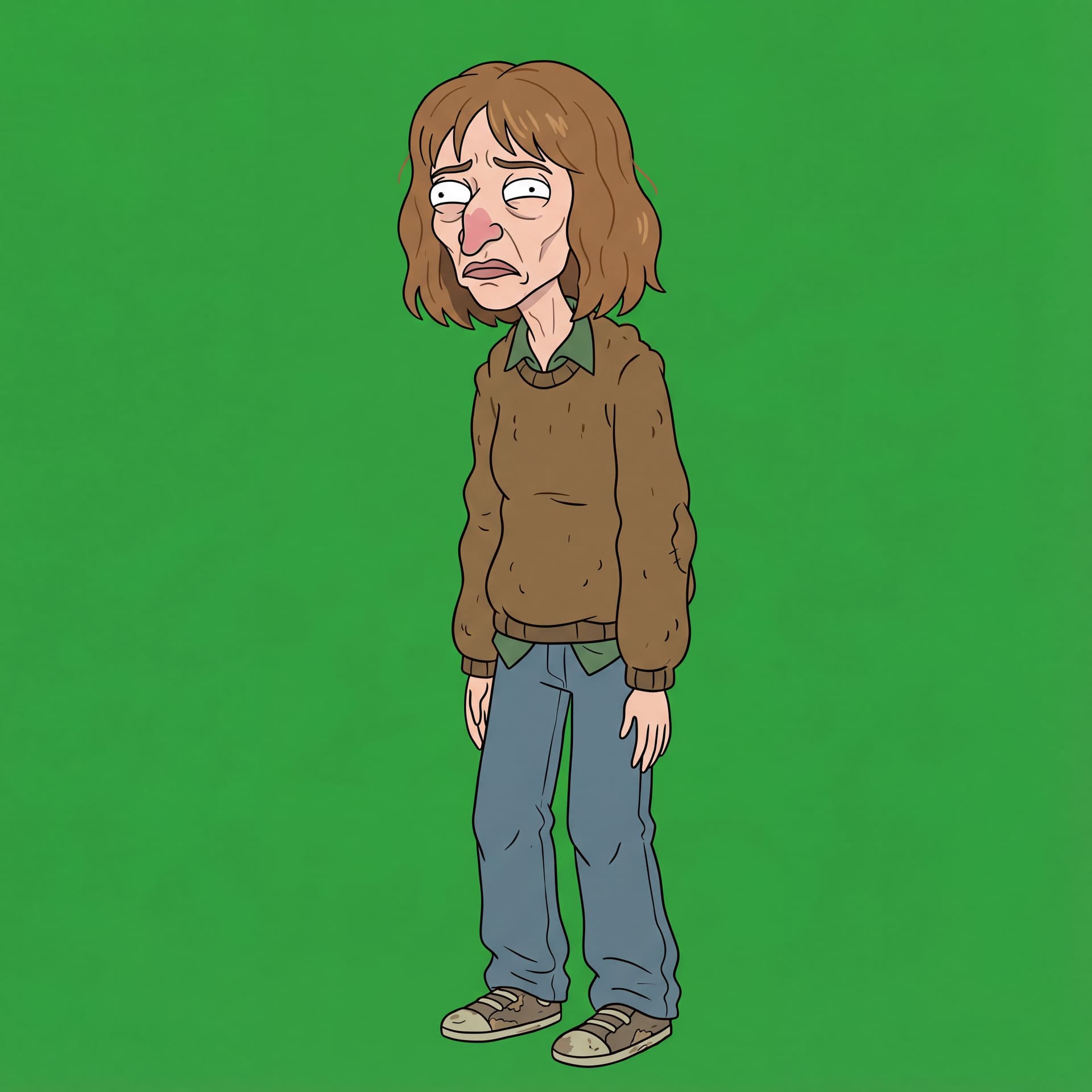 AI generated: change background replace with green screen color 