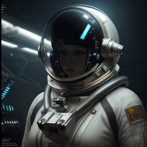 AI generated: Astronaut, wearing futuristic astonaut outfit with space helmet, beautiful body and face, very breat...
