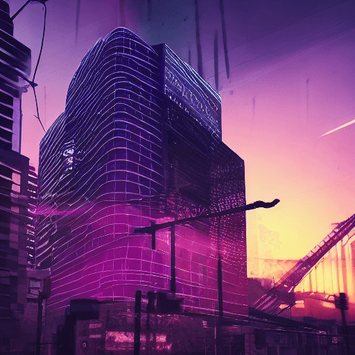 AI generated: Hyper realistic ambient, city  , sunset, synthwave, lofi color drop , realistic art , purple, black,...