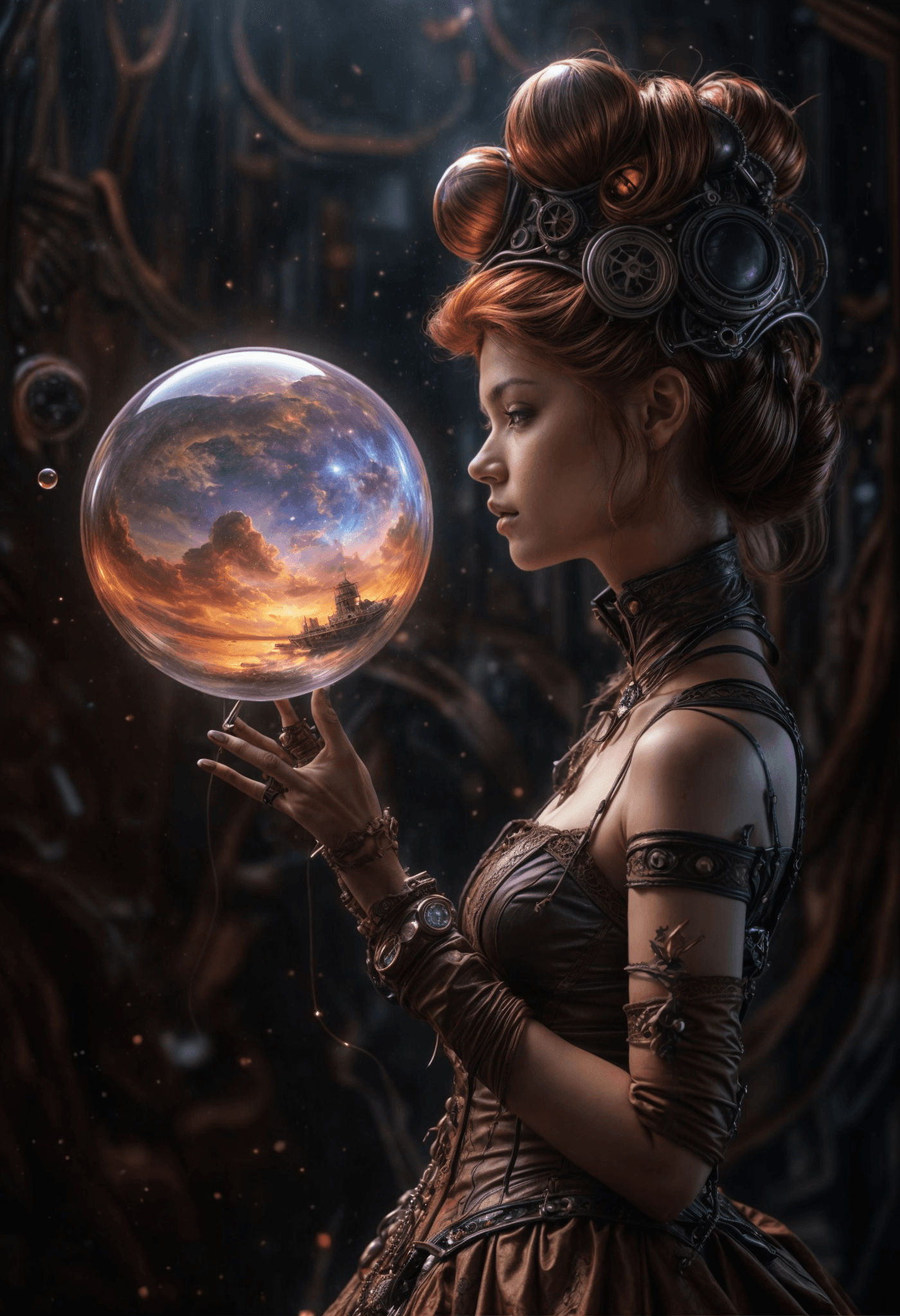 AI generated: beautiful,epic,mysterious,colourful nebulas,planets,fantasy landscape with surealism formations,stea...