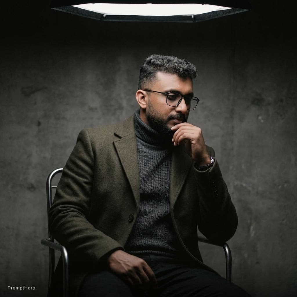 AI generated: high-end portrait photography, editorial studio photography, cinematic color grading, vertical compo...