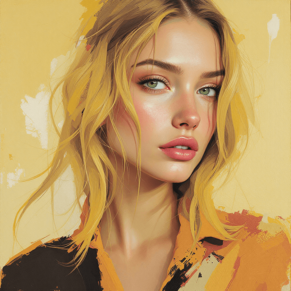 AI generated: portrait of a woman with an emphasis on thick, impasto-style brushstrokes, rich, tactile paint textu...
