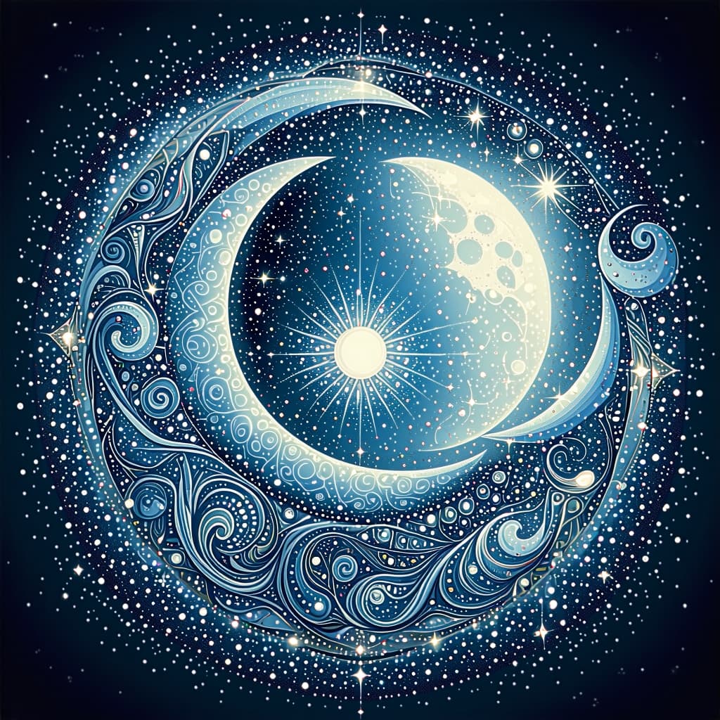 AI generated: A mesmerizing **celestial mandala** designed to promote **deep relaxation and mindfulness**, featuri...