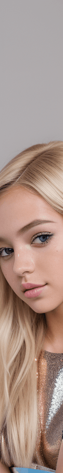AI generated: a commercial photo portrait of the young instagram model, blonde haired, sparklecore, appropriation ...