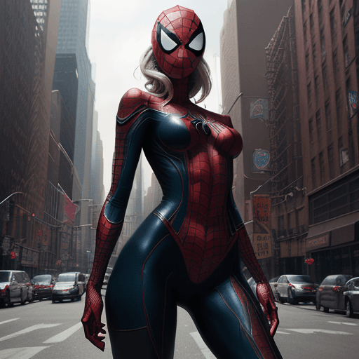 AI generated: CG unity wallpaper, a cute lady cosplaying iconic spiderman , dynamic camera angle, anatomically cor...