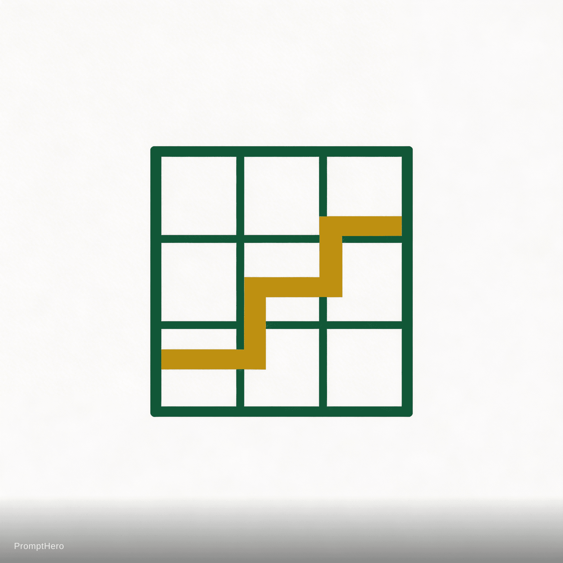 AI generated: Logo design for the name "Saer Grid Profit Step". Icon features a geometric grid (3x3 squares) with ...