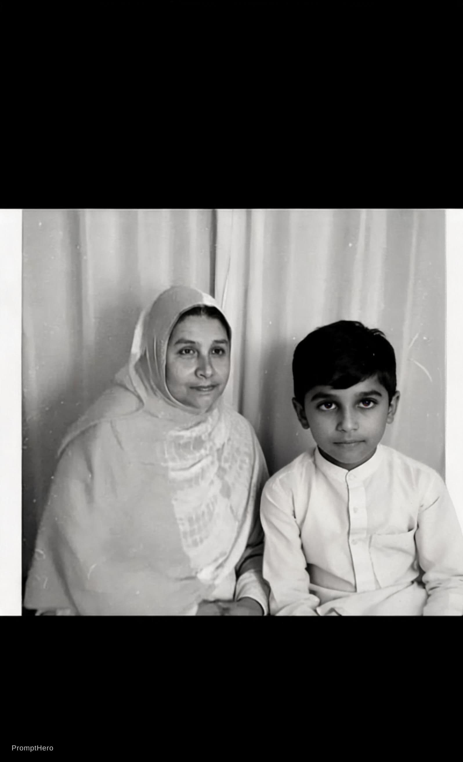 AI generated: Mother and her ten-year-old son 