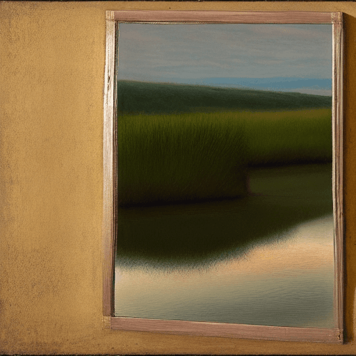 AI generated: Mirror, hyperrealist landscape