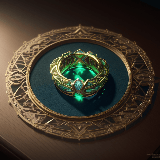 AI generated: necklace Ring on the table with the design and character of superman The necklace Ring is gold and b...