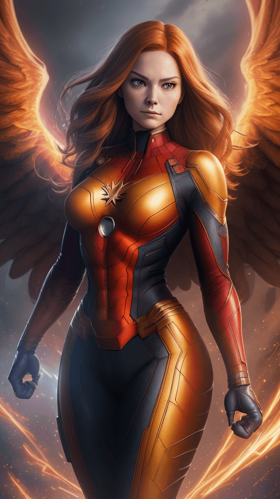 AI generated: (16k, best quality, master:1.2) HDR, Marvel Entertainment Art by, Jean Grey (AKA Marvel Girl, Phoeni...