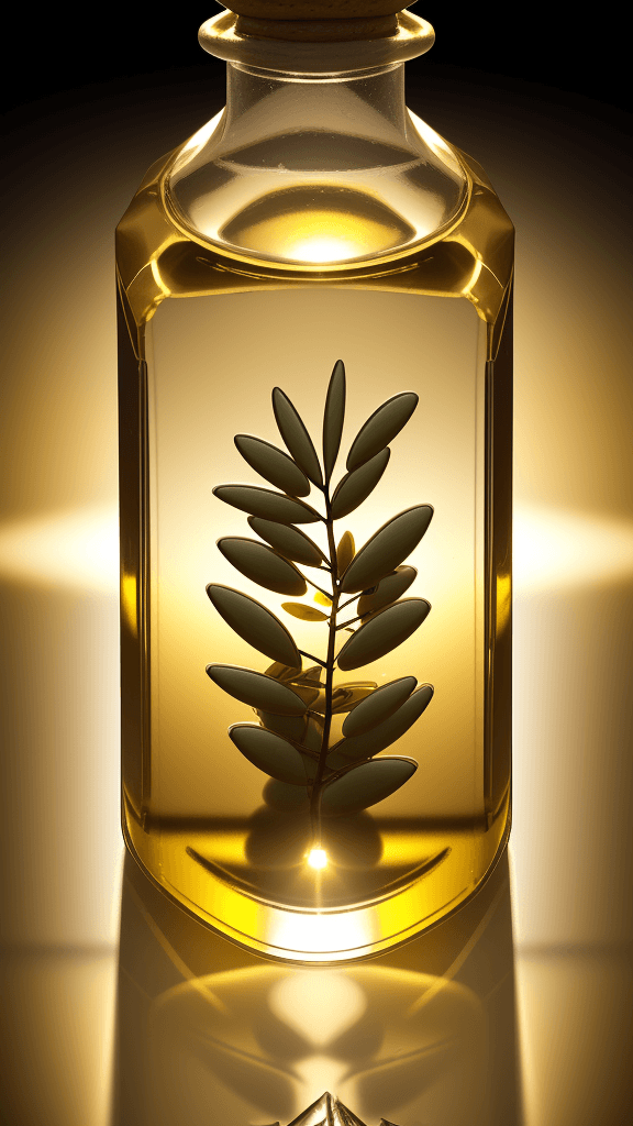 AI generated: <lora:CrystallineAI-000009:1>, concept art, top-down view of a Fallacious olive oil, at Golden hour,...