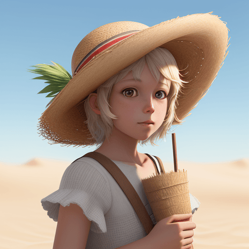 AI generated: super cute fluffy straw boy,  straw hat photorealistic, 4K, ultra detailed, vray rendering, unreal e...