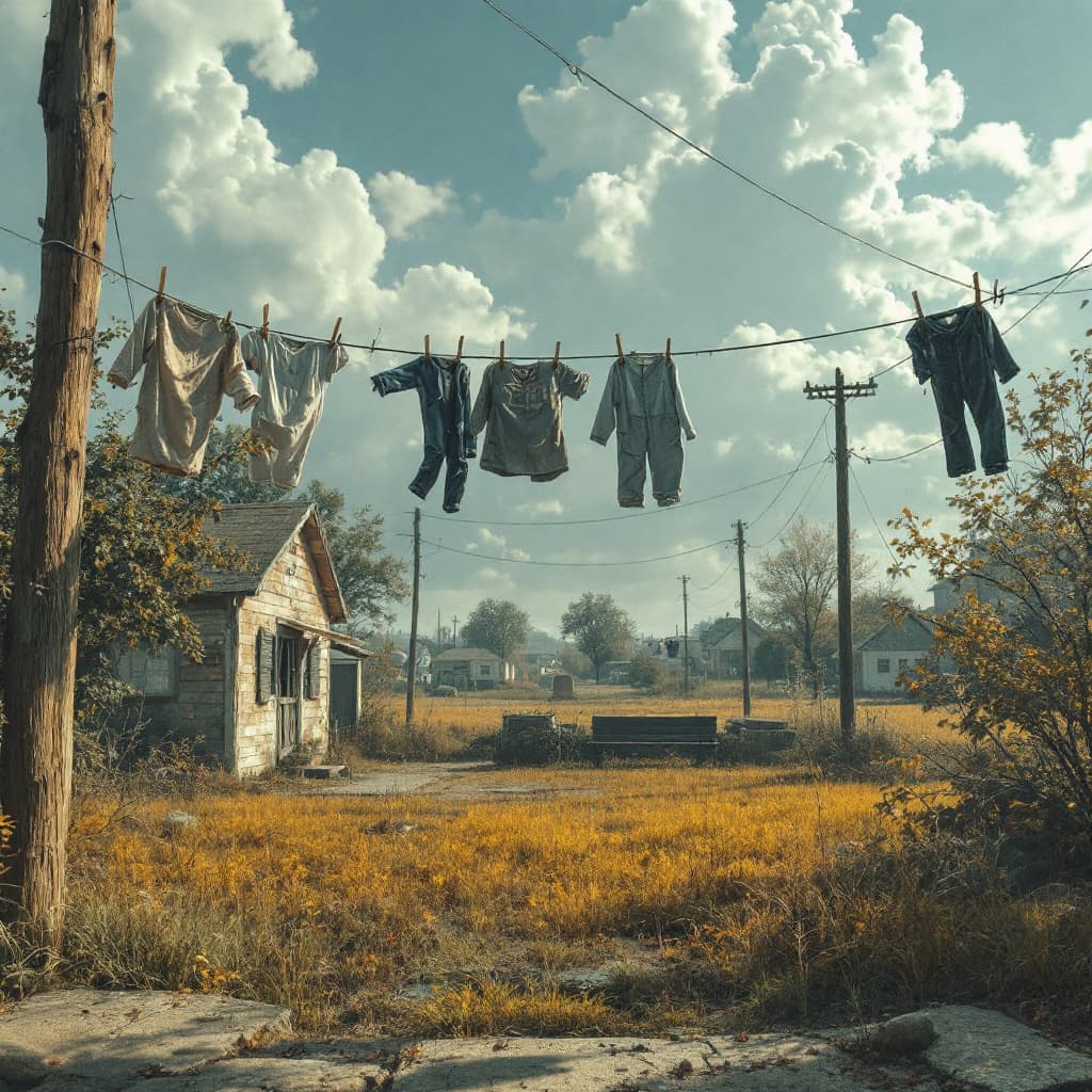 AI generated: Hyper realistic photo -- we've been brainwashed, our brains have been hung to dry like laundry on a ...
