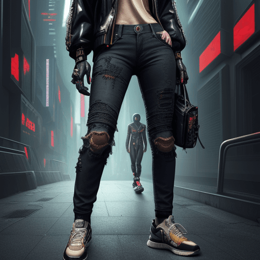 AI generated:  fashion casual ape, sneakers, sunglasses, jeans pants, futuristic background, full figure, in cyber...