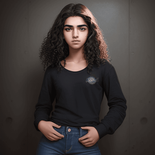 AI generated: "Generate a realistic portrait of a 17-year-old high school student. The student is Kurdish. They ha...