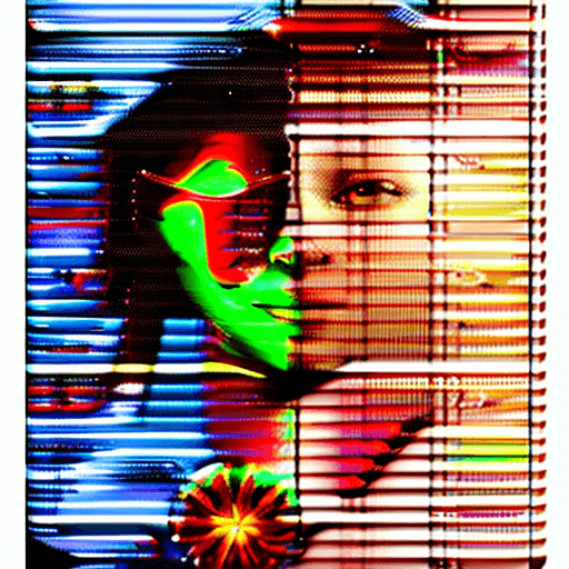 AI generated: futuristic female by elmopix, in the style of neon realism, dark red, nikita veprikov, softly lumino...