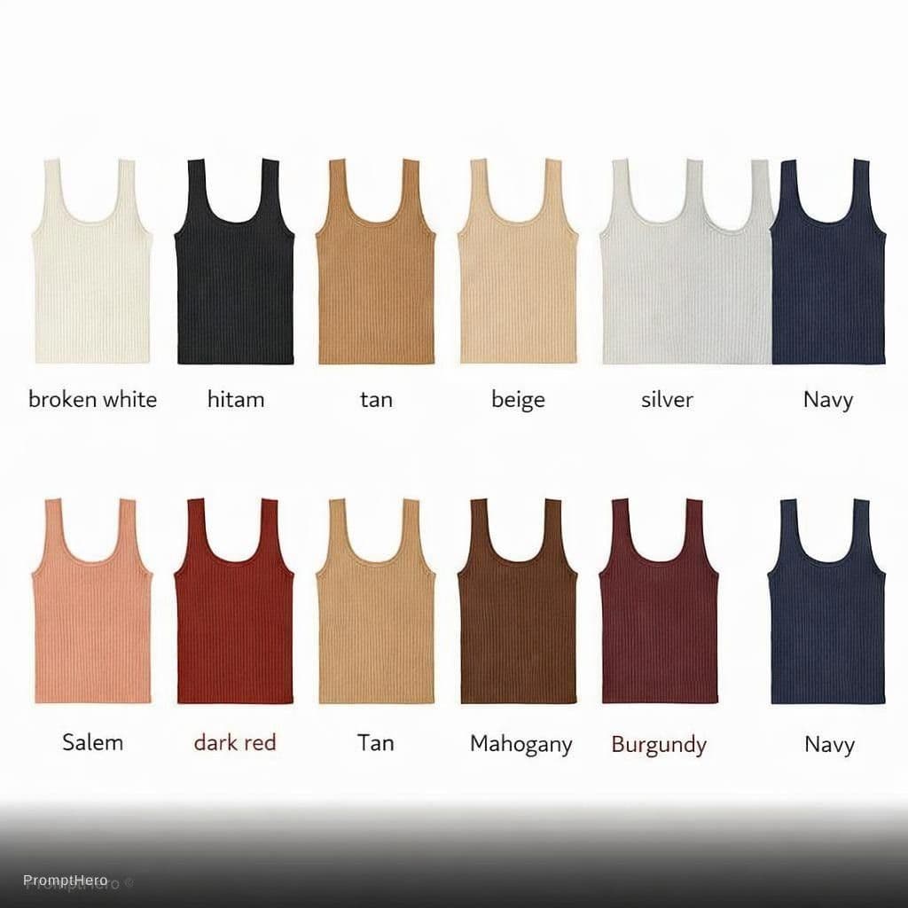 AI generated: ini yang sesuai hanya broken white, hitam, moca, beige, silver, mahogany dan navy. tolong yang sudah...