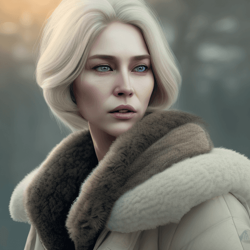 AI generated: Photo of a ultra realistic blonde mature woman guide of Stockholm, dramatic light, pale sunrise, cin...
