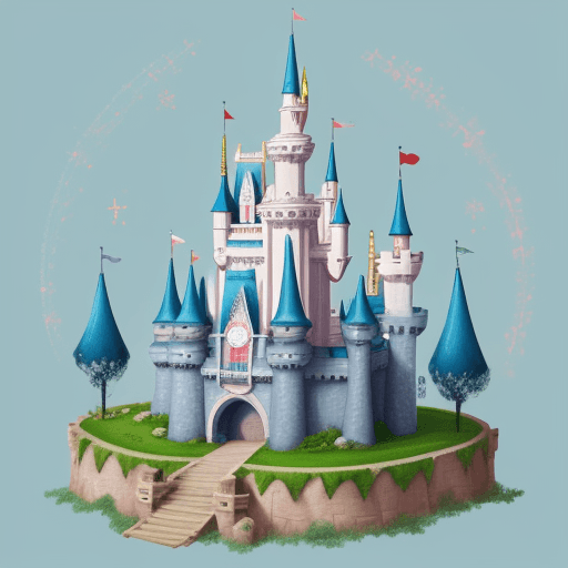 AI generated: "Illustrate the Disney chibi characters as if they were in a fairy tale castle."