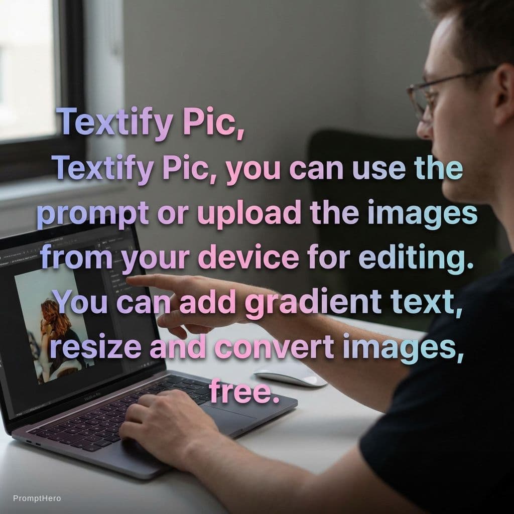 AI generated: Here in Textify Pic, you can use the prompt or upload the images from your device for editing. You c...