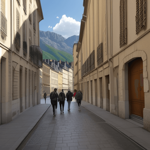 AI generated: walk in Grenoble 
