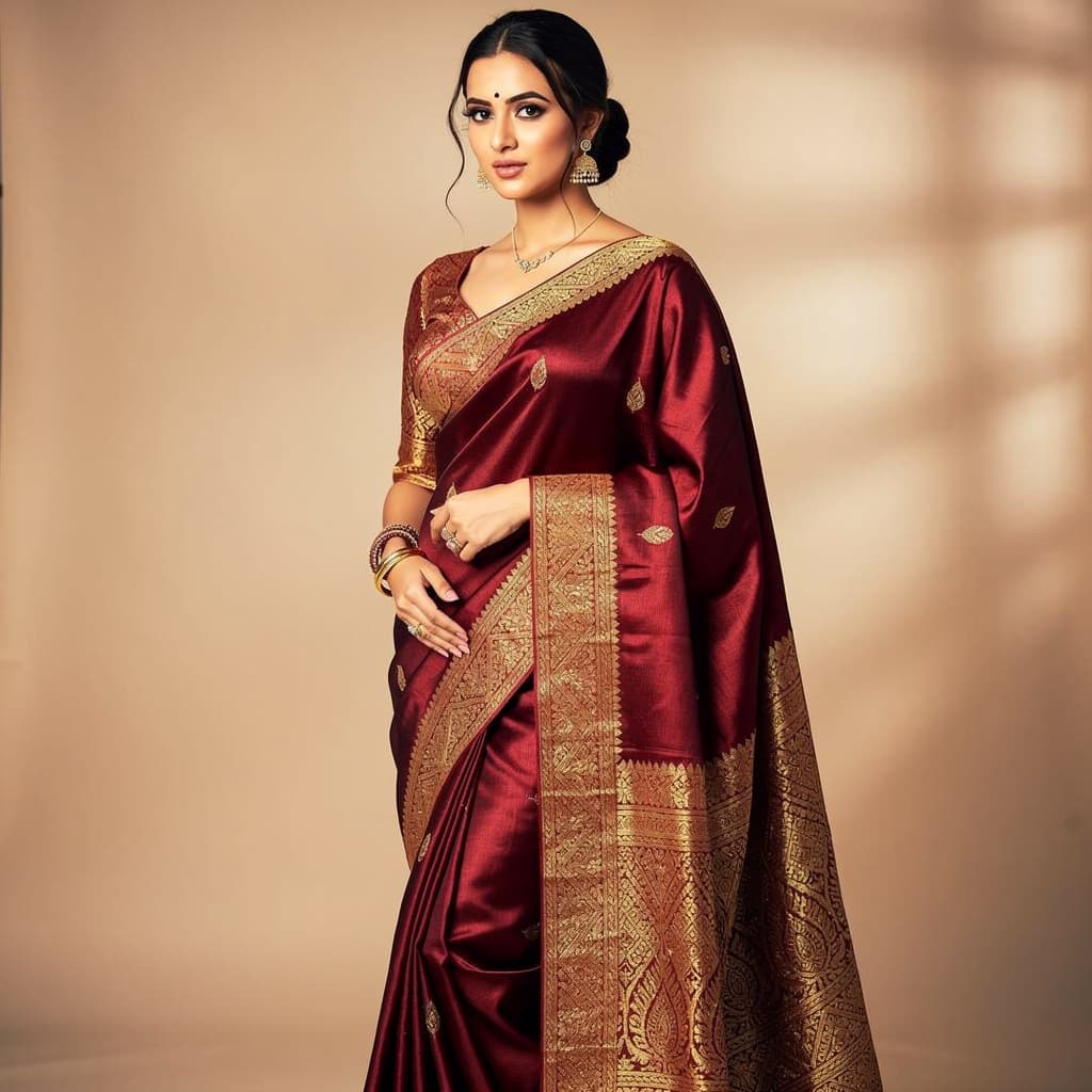 AI generated: Saree navel hot