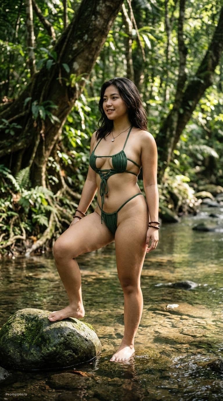 AI generated: <IMAGE_COMPOSITION>
	<COSPLAY_THEMES_MODEL>A young Indonesian widow, curvy with 34G melon-sized brea...