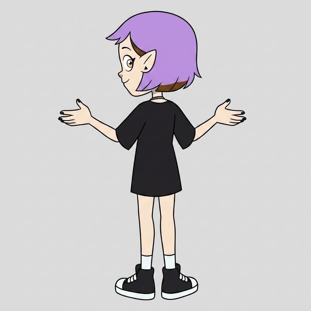 AI generated: Match the same pose from the 2nd image from behind with her arms out
