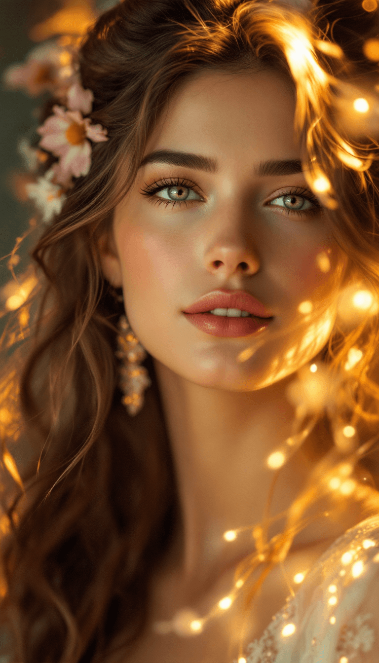 AI generated: A breathtakingly beautiful fine-art portrait of a person whose presence radiates warmth, grace, and ...