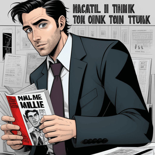 AI generated: male journalist in his thirties, graphic novel style