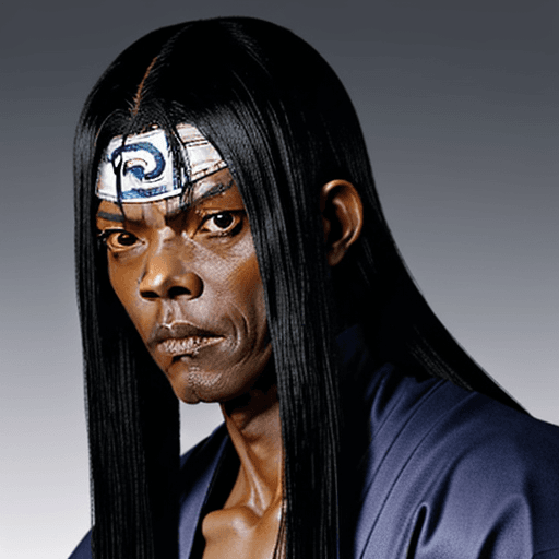 AI generated: Orochimaru from naruto with the face and skin color of Samuel L. Jackson