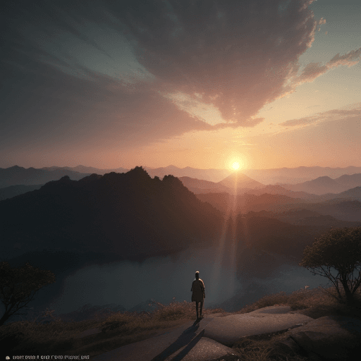 AI generated: Photo of a ultra realistic sunrising, dramatic light, pale sunrise, cinematic lighting, battered, lo...