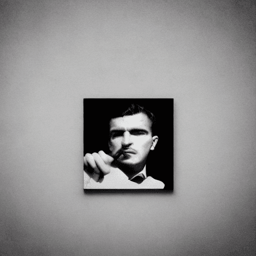 AI generated: mafia portrait black white