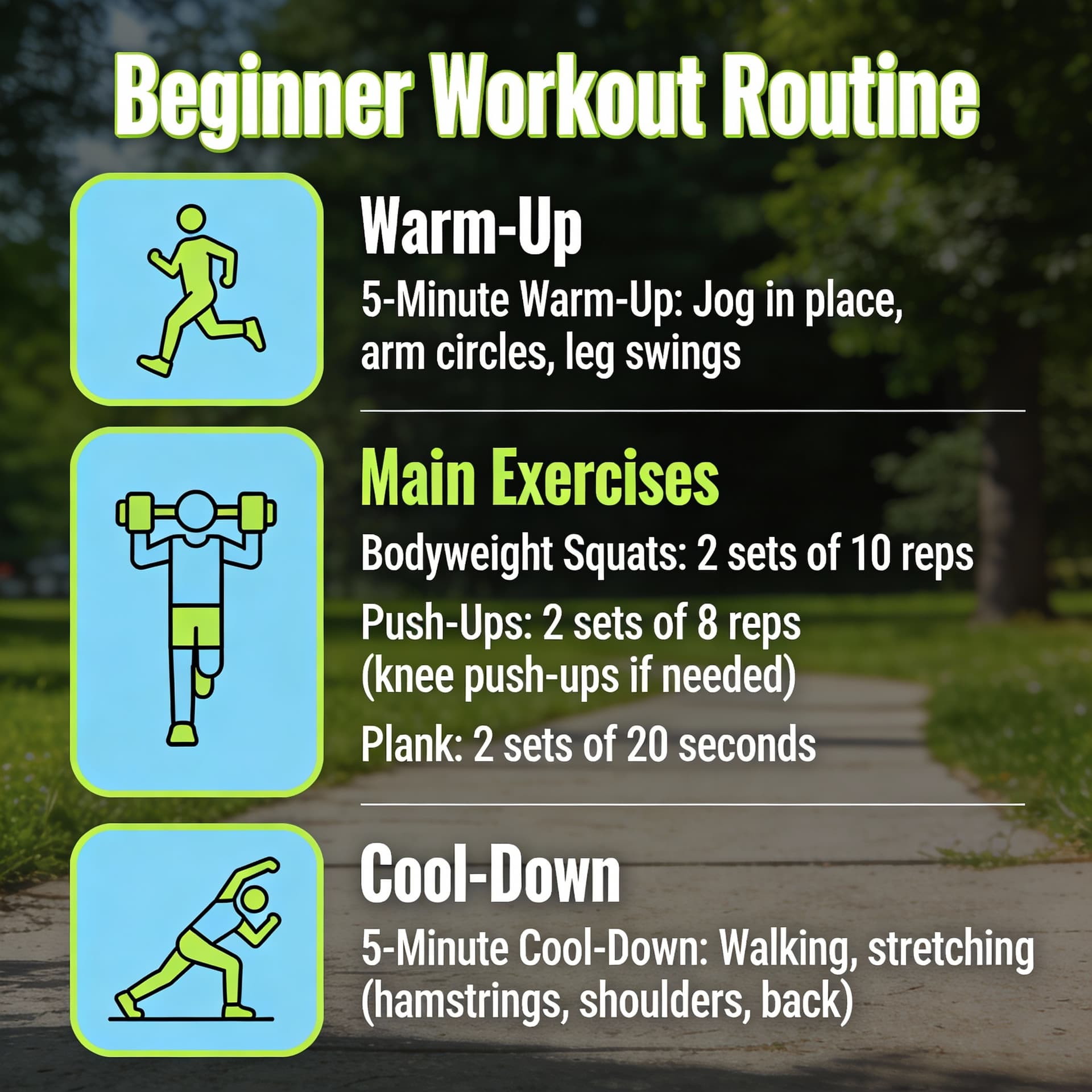 AI generated: beginner workout routine
