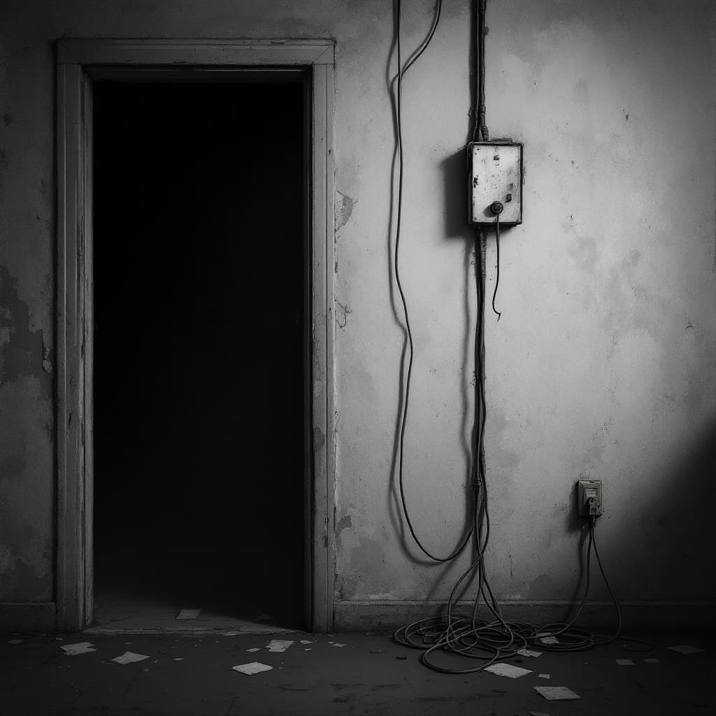 AI generated: A digital painting (the style of photographer Roger Ballen from South Africa) its a dark, moody, and...
