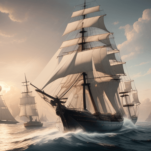 AI generated: Photo of a ultra realistic sailing ship, dramatic light, pale sunrise, cinematic lighting, battered,...