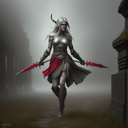 AI generated: colors, fog, amazing lighting, Award winning realistic photo, a dark elf, mage, wearing a textured g...