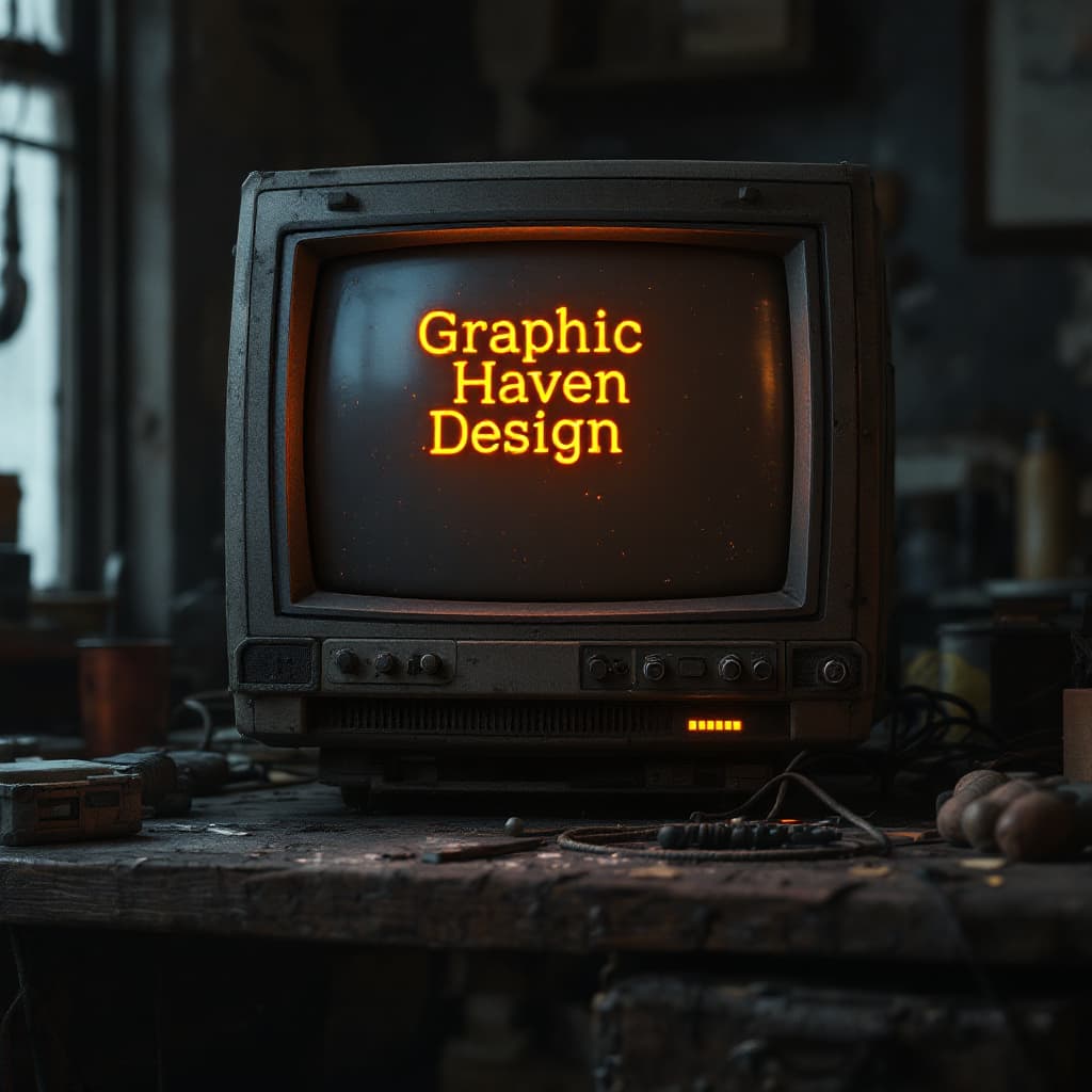 AI generated: detailed cinematic dof render of an old dusty detailed CRT monitor on a wooden desk in a dim room wi...