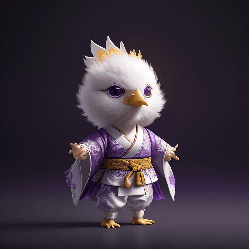 AI generated: Cute baby white chicken Wearing Hanfu, Like a Samurai, Fine and Detailed Han Fu Style, Movie Lightin...