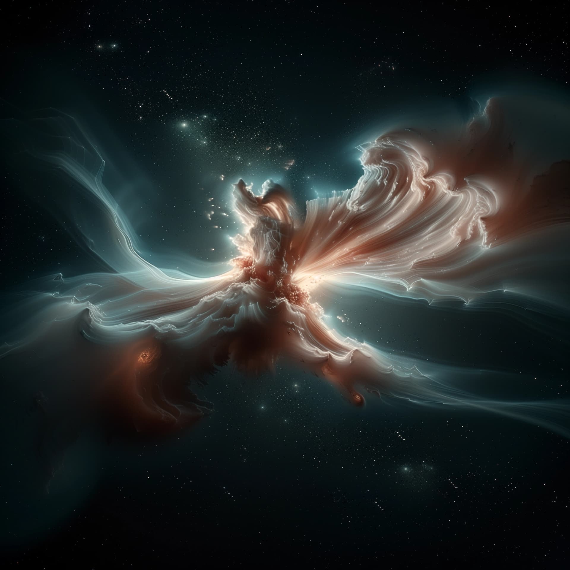 AI generated: A star imploding and creating a brilliant light display and shooting space particles in all degrees,...