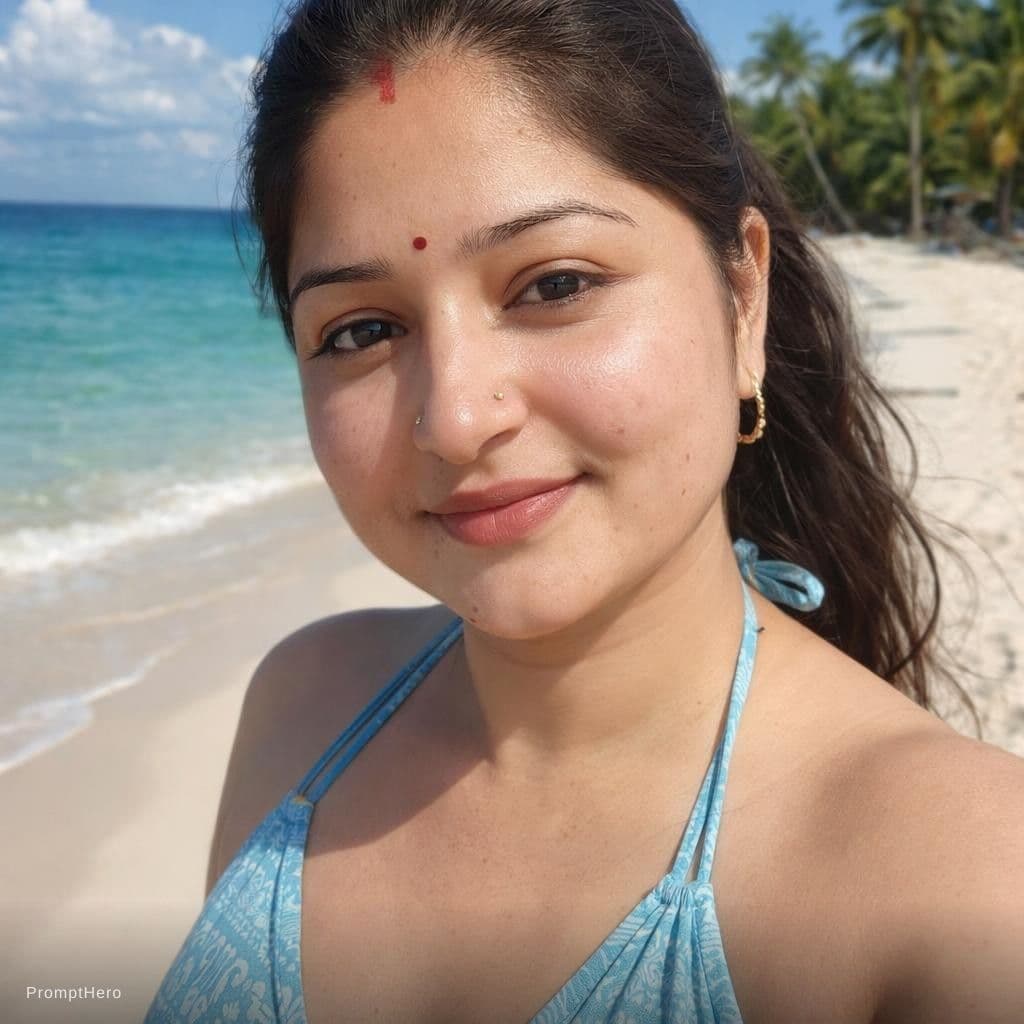 AI generated: Make me set near a beach in a bikini 4k image crystal clear natural skin texture and sunlight on my ...
