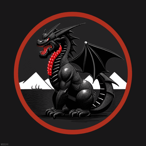 AI generated: A black dragon in the style of bored ape yacht club