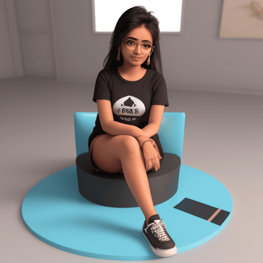 AI generated: 
3d picture of a girl who sitting on a instagram logo with username nishu dhukia