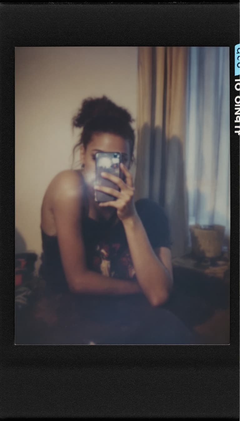 AI generated: girl, polaroid