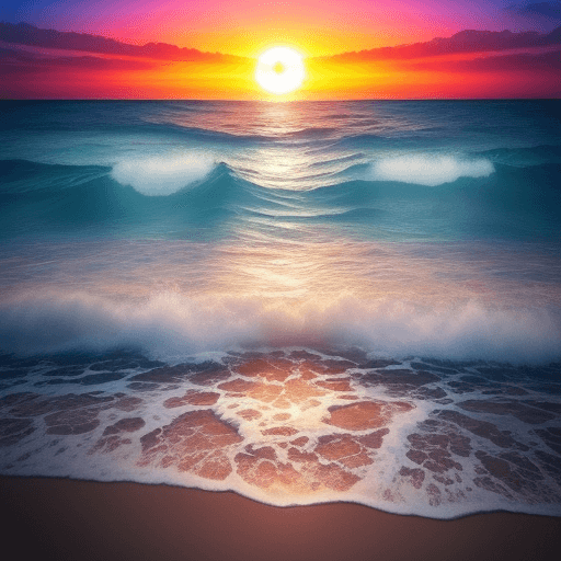 AI generated: Imagina un paisaje surrealista en el que el cielo se funde con el mar en colores que nunca antes se ...