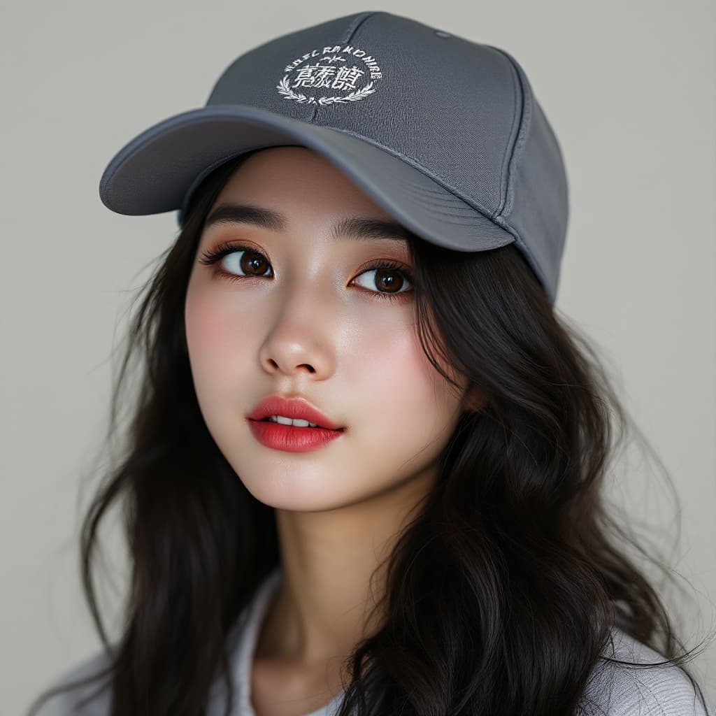 AI generated: chaewon portrait wearing a cap